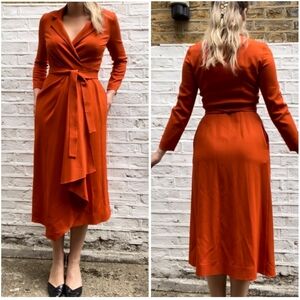 The Fold Orance Collared Wrap Dress 10